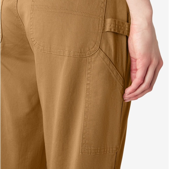 Dickies women brown duck relaxed fit carpenter utility work pants - Picture 3 of 13